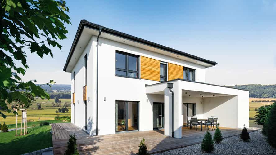 Haas Haus Vita 60, Außenansicht mit Vorbau