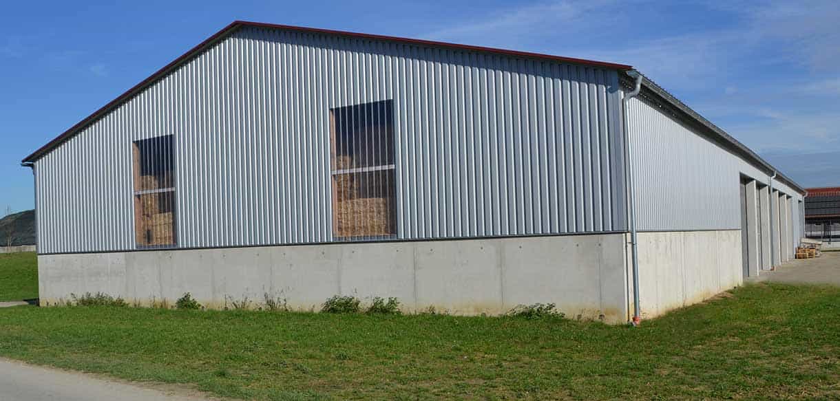 Mehrzwecklagerhalle mit Lichtplatten von Haas Landwirtschaftsbau