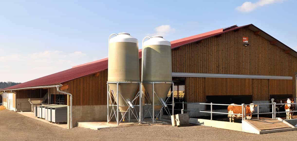 Milchviehstall mit Firstlüftung von Haas Landwirtschaftsbau