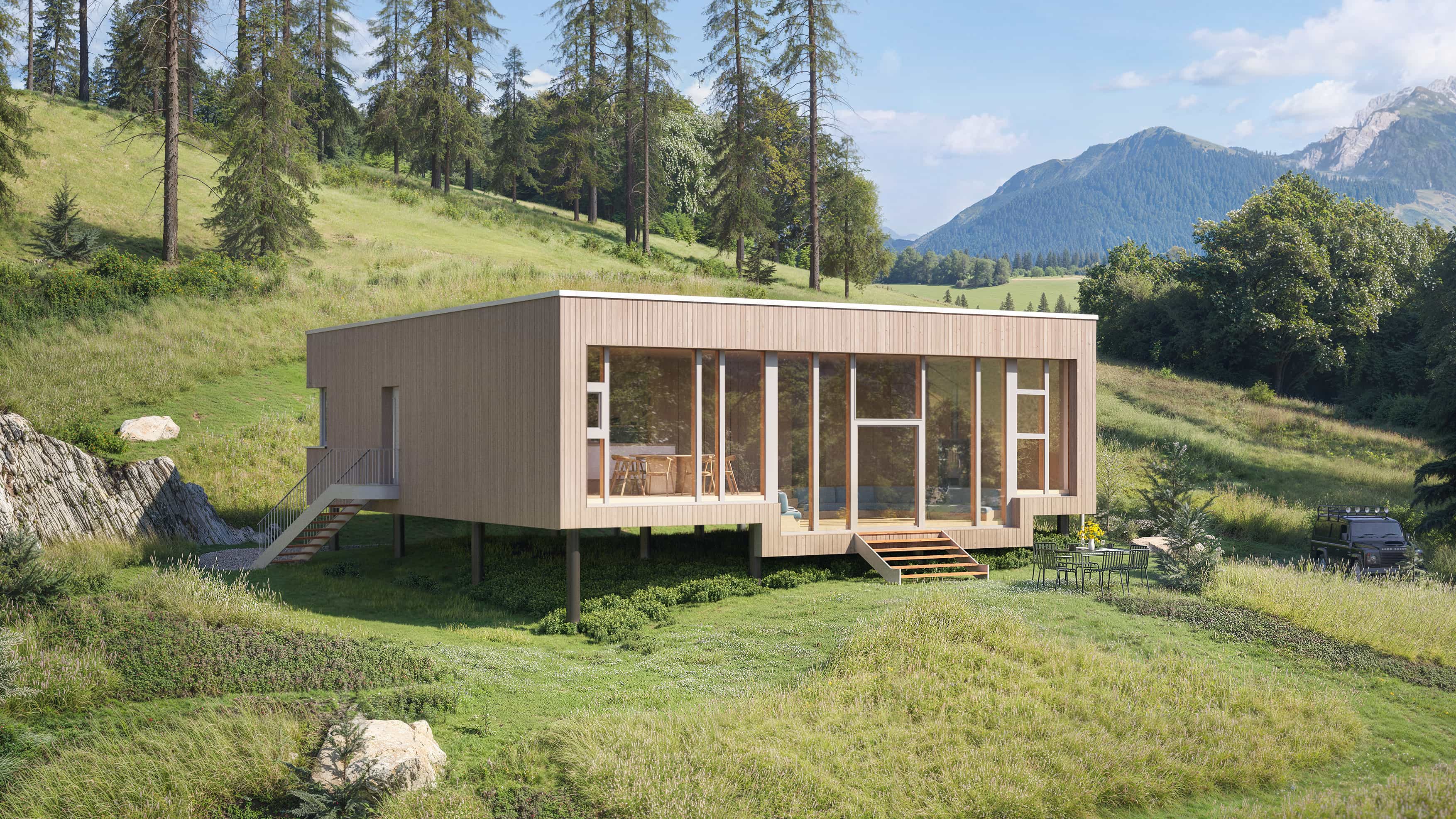 Außenansicht "The Panorama House" von Architekt Sigurd Larsen & Haas Fertigbau