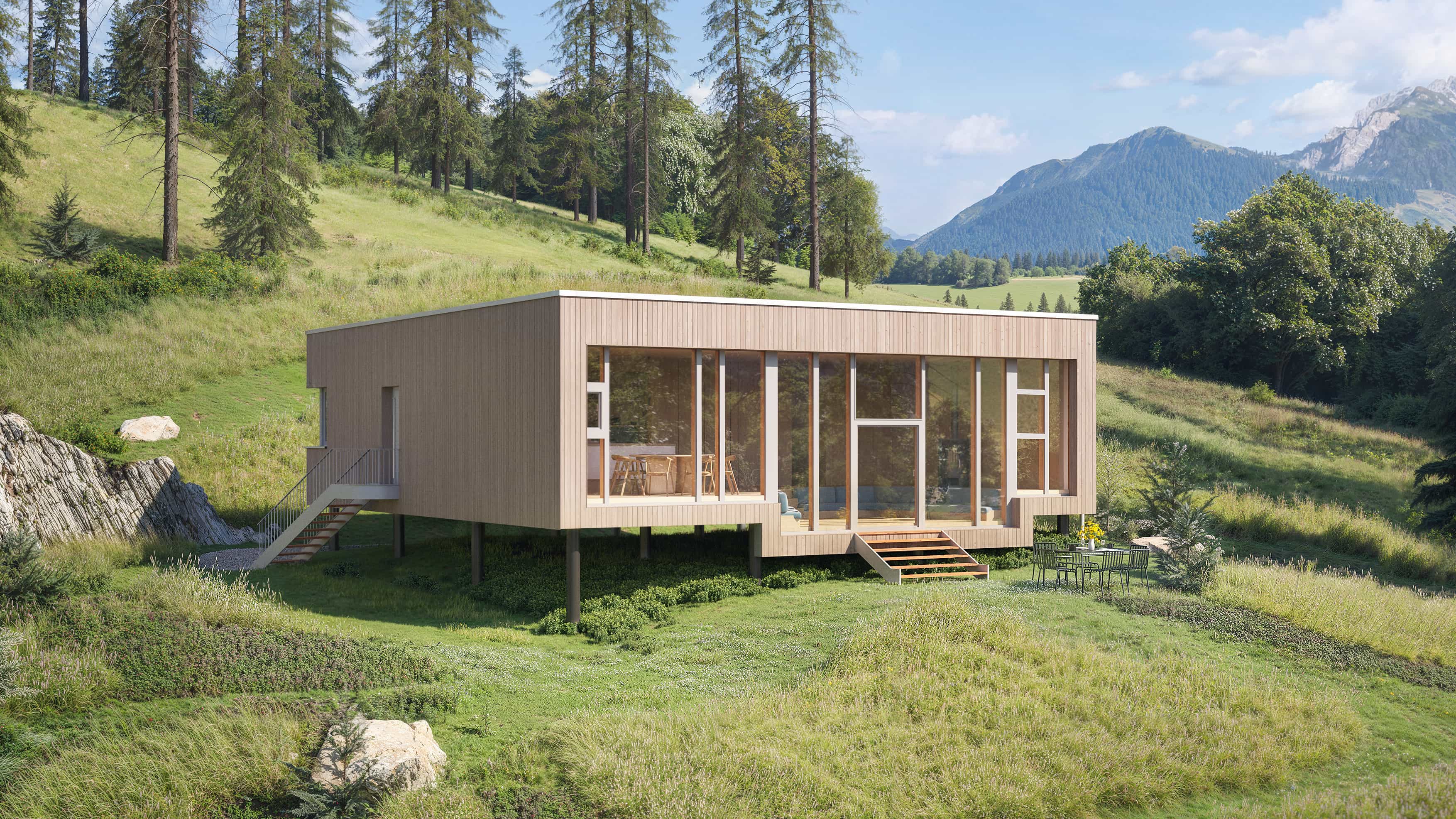 Außenansicht "The Panorama House" von Architekt Sigurd Larsen & Haas Fertigbau