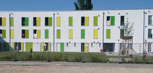Flüchtlingsunterkunft von Haas Holzbausysteme in München, 1