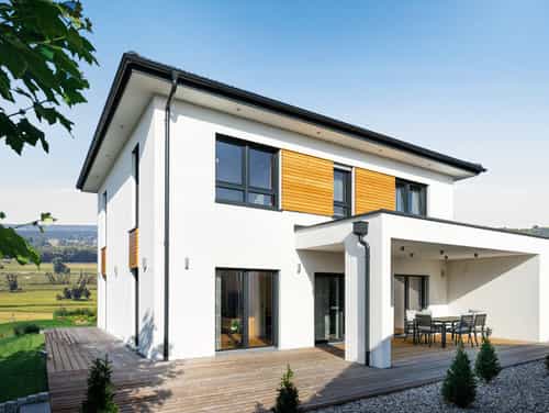 Haas Haus Vita 60, Außenansicht mit Vorbau